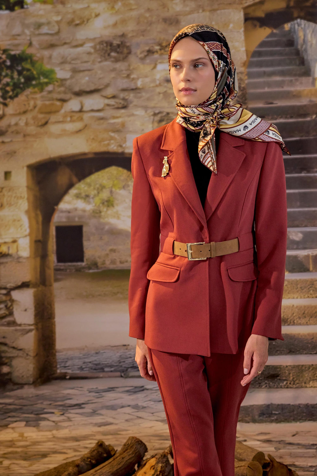 Maisa Özde Mulberry İpek Eşarp - Bordo