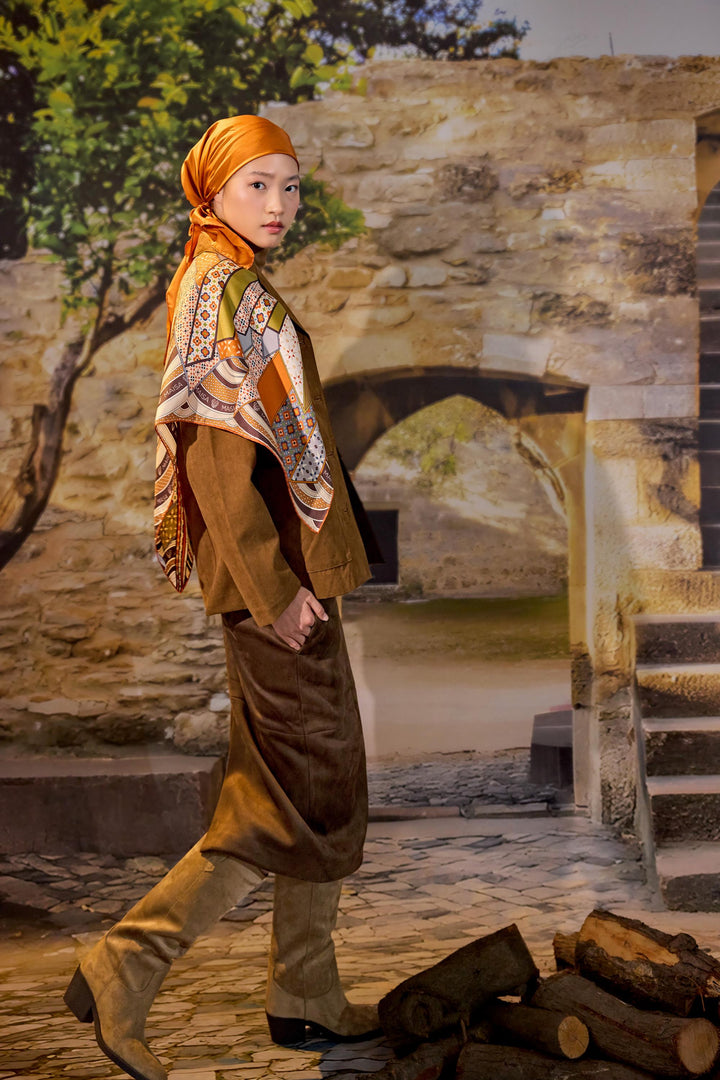 Maisa Özde Mulberry İpek Eşarp - Turuncu