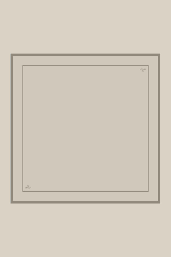 PAK TİVİL İPEK EŞARP 90*90 CM - BEJ - Görsel 9