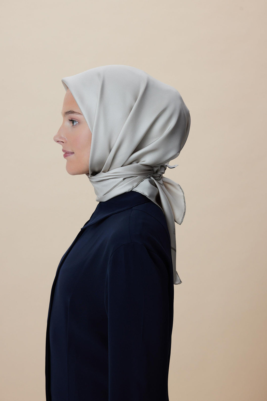 PAK TİVİL İPEK EŞARP 90*90 CM - BEJ - Görsel 1
