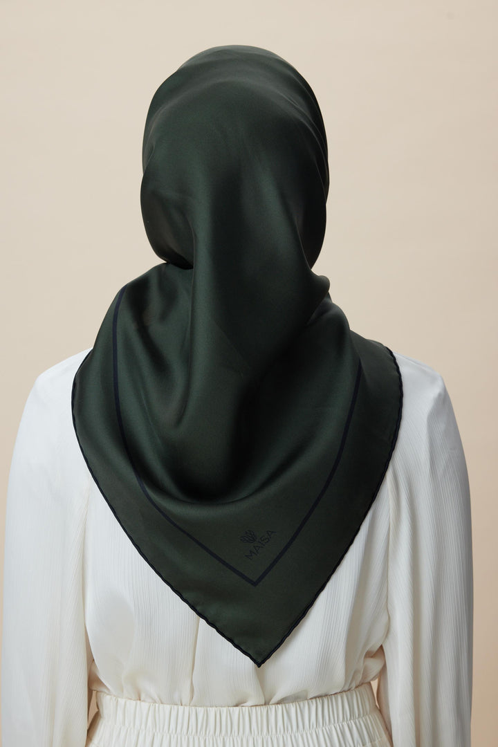 PAK TİVİL İPEK EŞARP 90*90 CM - YEŞİL - Görsel 8
