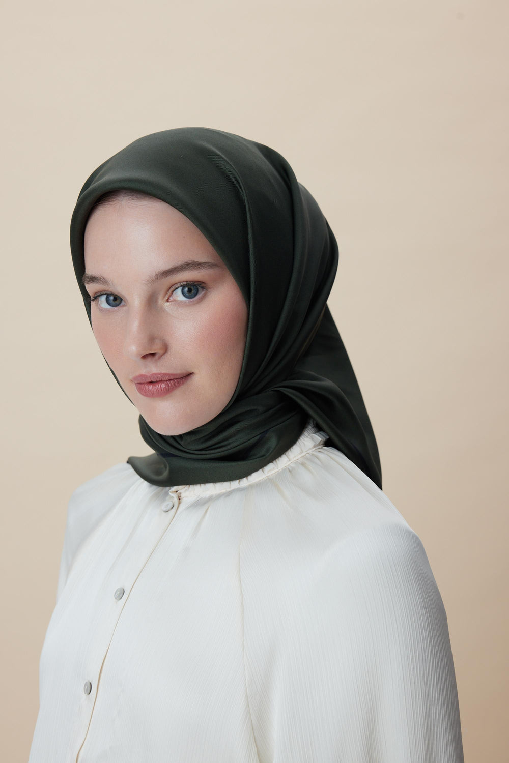 PAK TİVİL İPEK EŞARP 90*90 CM - YEŞİL - Görsel 2