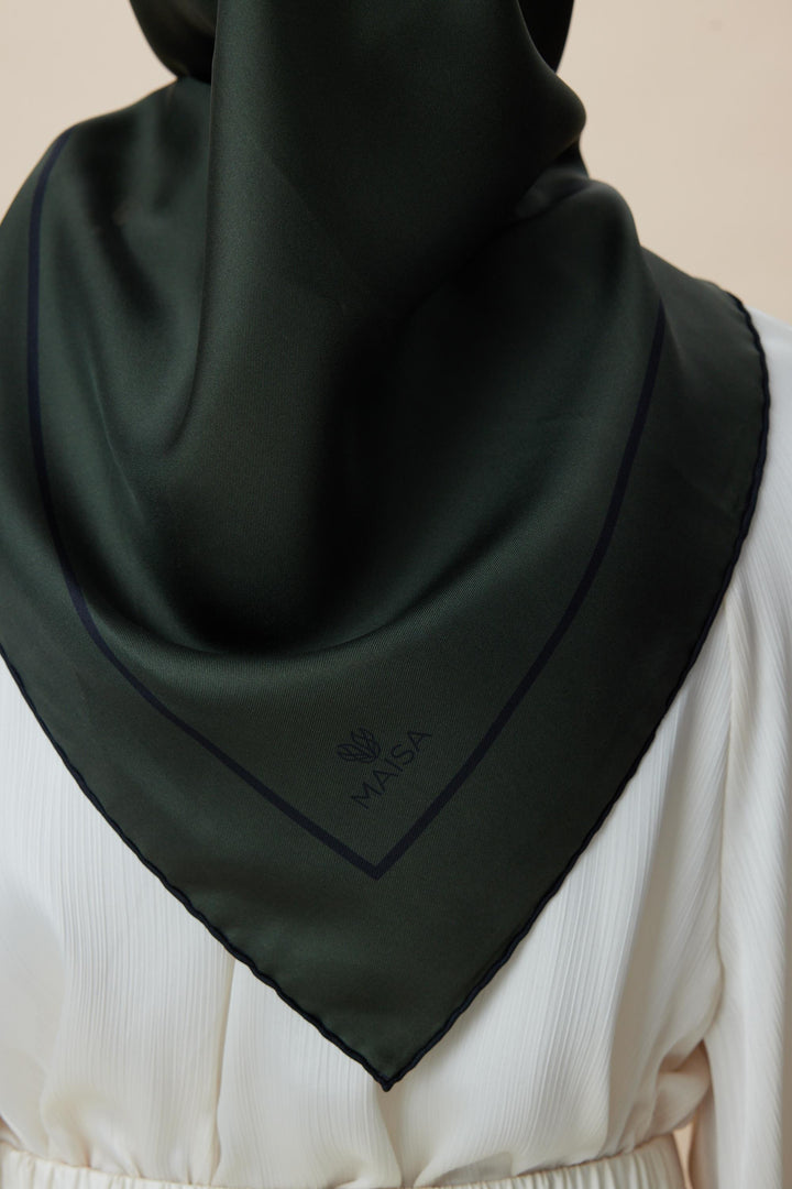 PAK TİVİL İPEK EŞARP 90*90 CM - YEŞİL - Görsel 9