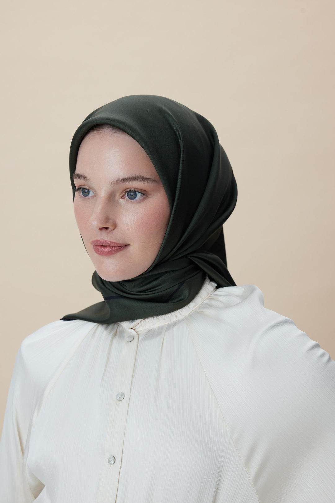 PAK TİVİL İPEK EŞARP 90*90 CM - YEŞİL - Görsel 1