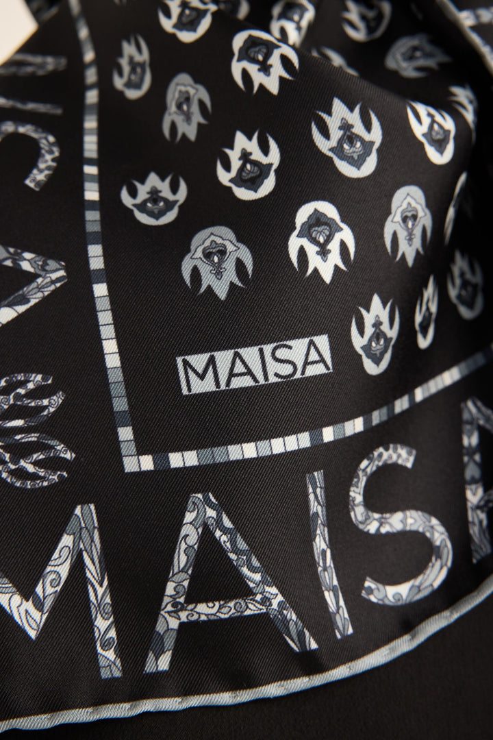 Maisa Pare Tivil İpek Eşarp - Antrasit