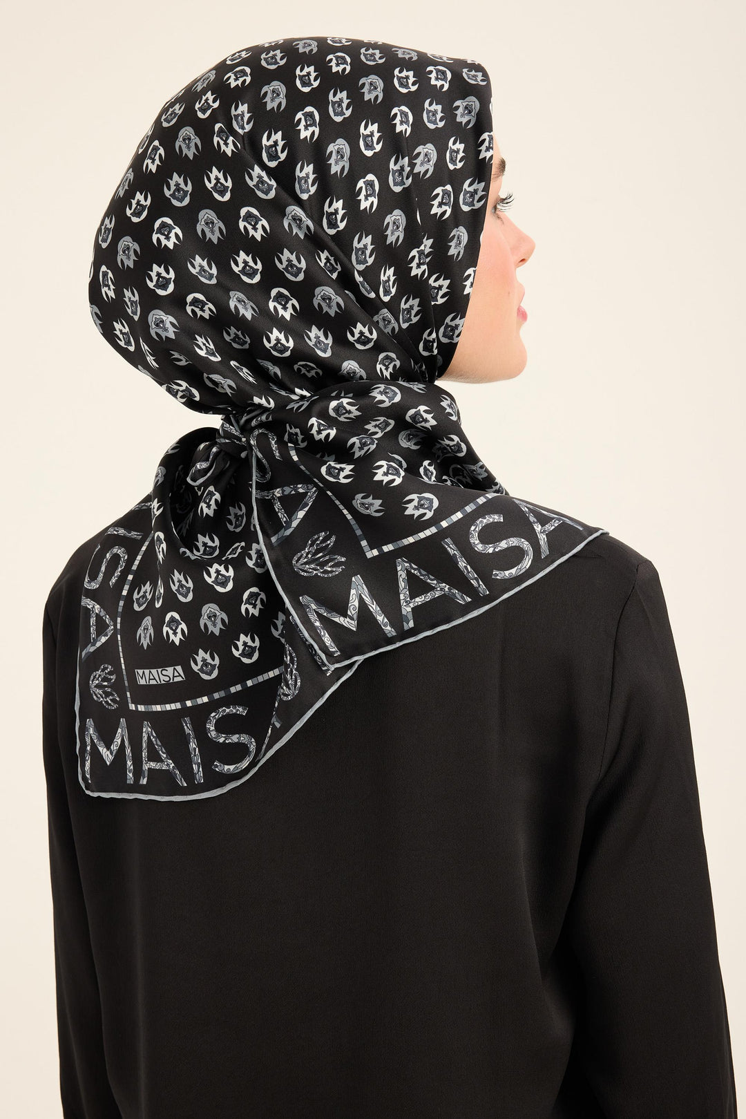 Maisa Pare Tivil İpek Eşarp - Antrasit