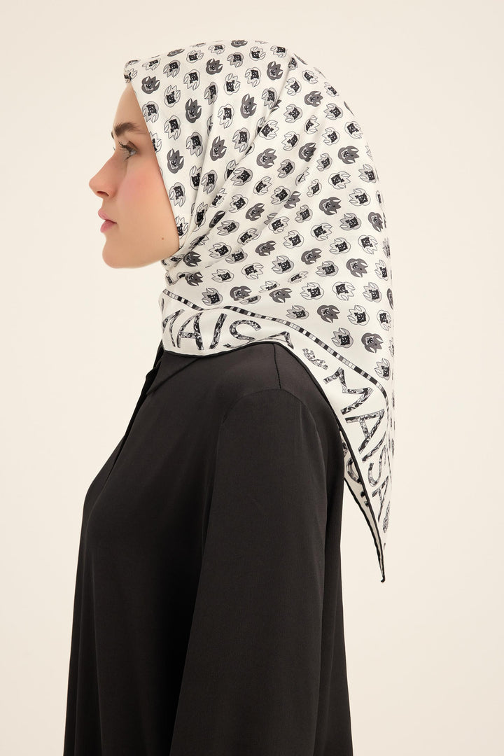 Maisa Pare Tivil İpek Eşarp - Ekru