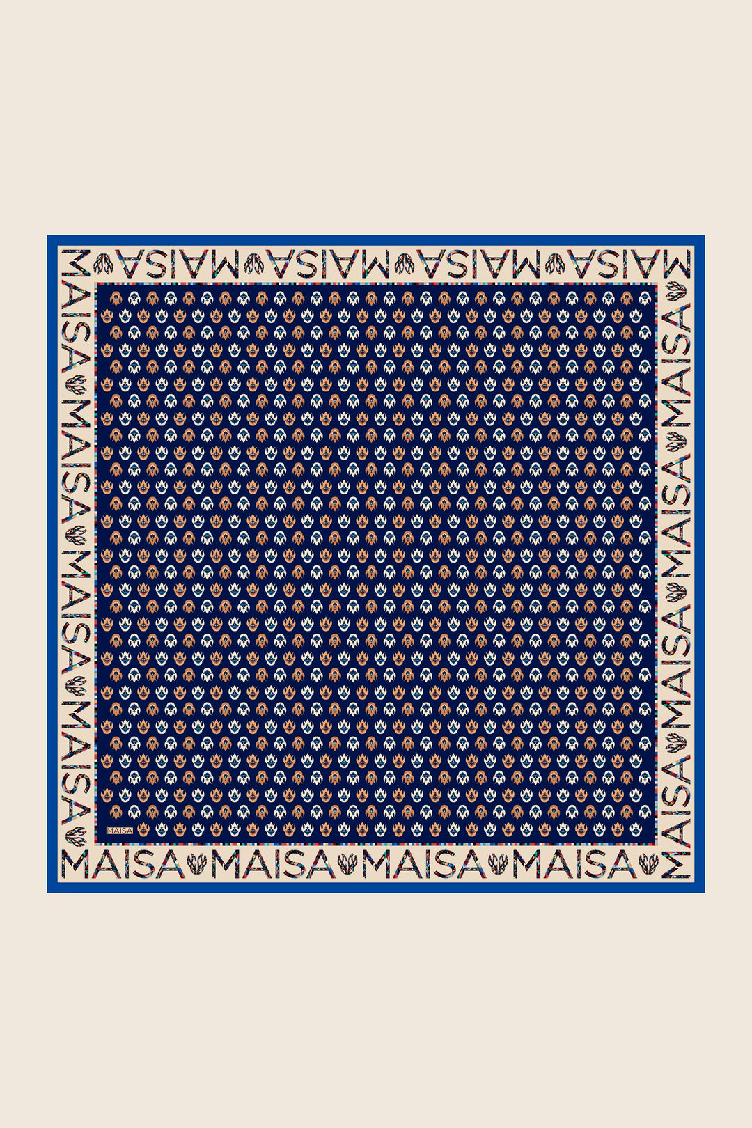 Maisa Pare Tivil İpek Eşarp - Koyu Mavi