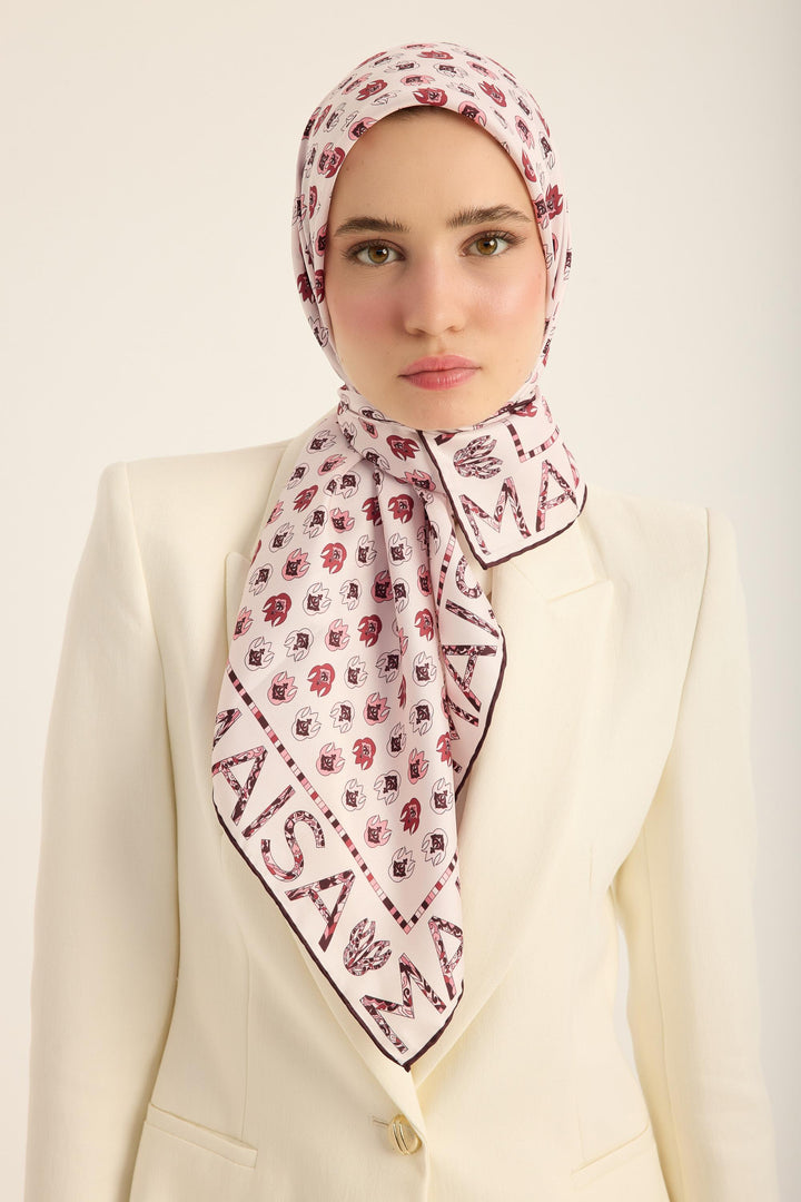 Maisa Pare Tivil İpek Eşarp - Pembe