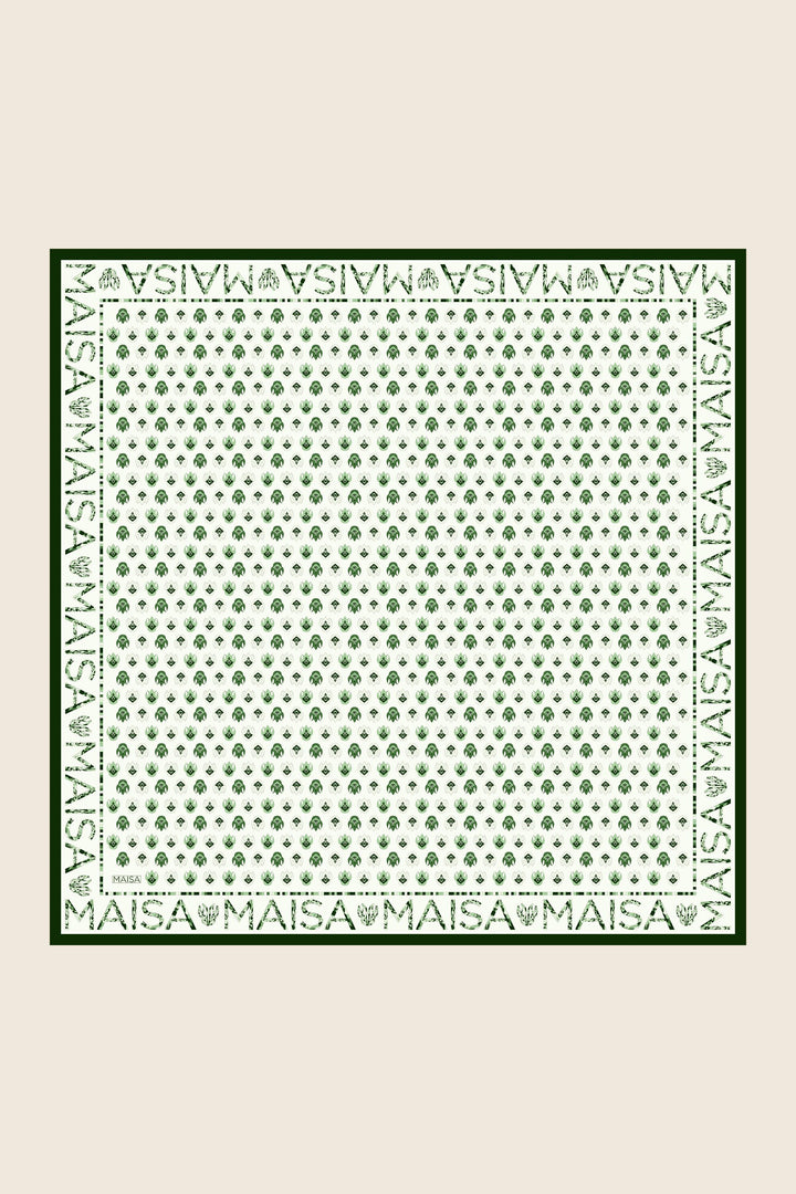 Maisa Pare Tivil İpek Eşarp - Yeşil