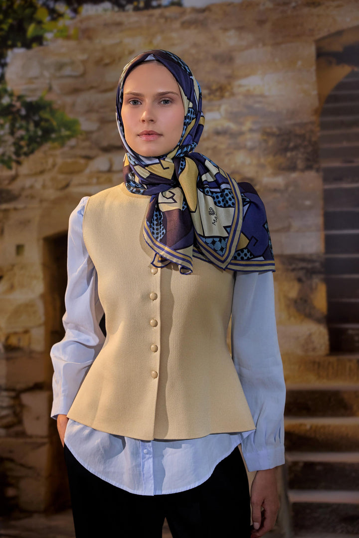 Maisa Peyda Pamuk İpek Eşarp - Mavi