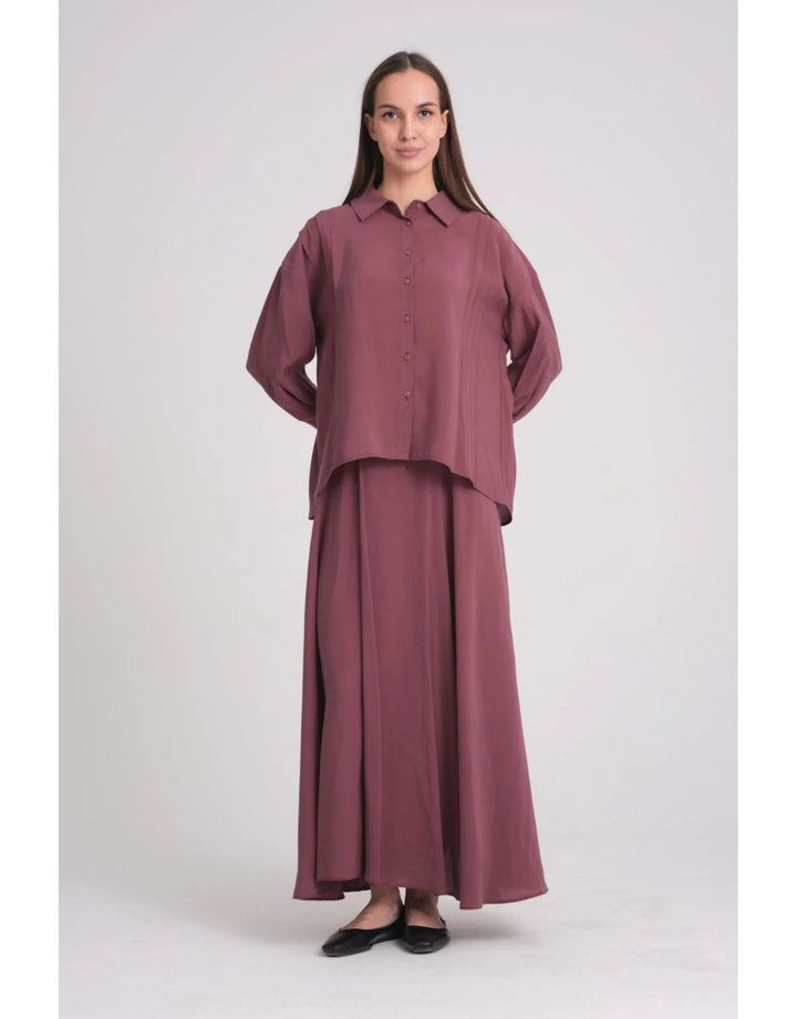 QOOQ Olbis Gömlek Mürdüm 25SS 201 - Mürdüm - Görsel 2 