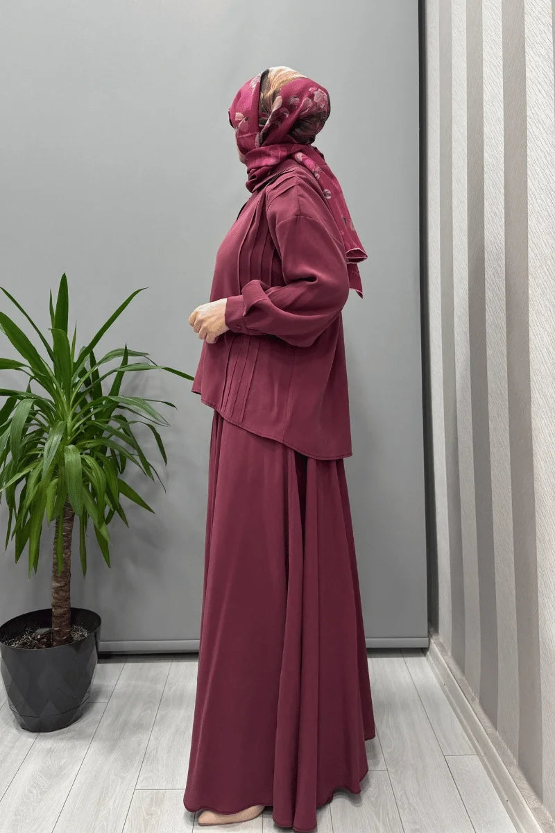 QOOQ Olbis Gömlek Mürdüm 25SS 201 - Mürdüm - Görsel 5 