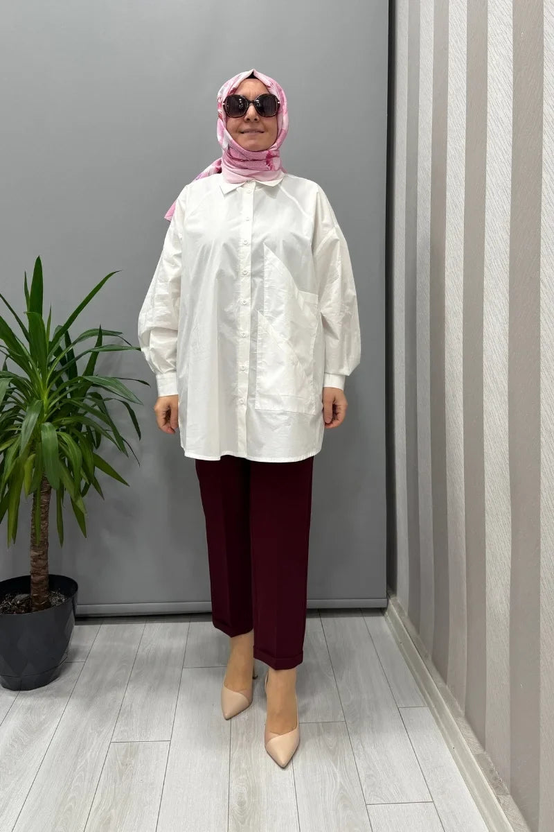QOOQ Poplin Gömlek Siyah 25SS 204 - Siyah - Görsel 5 