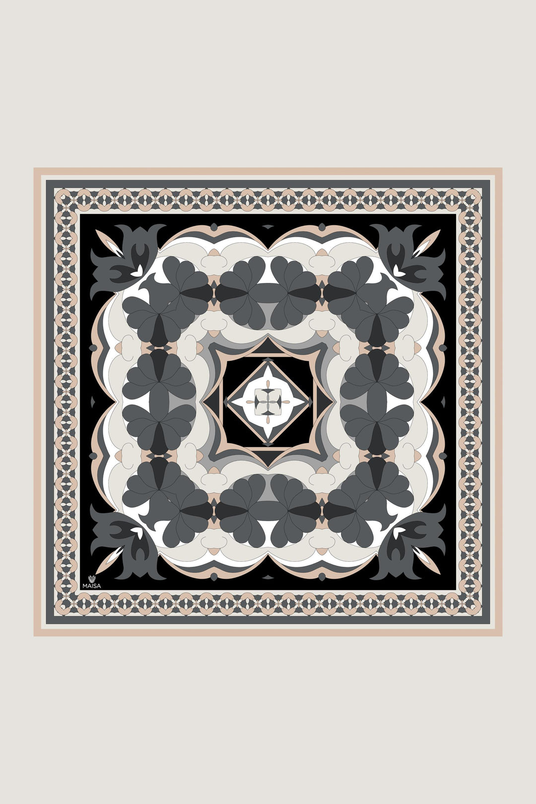 Maisa RANA TİVİL İPEK EŞARP 90*90 CM - ANTRASİT