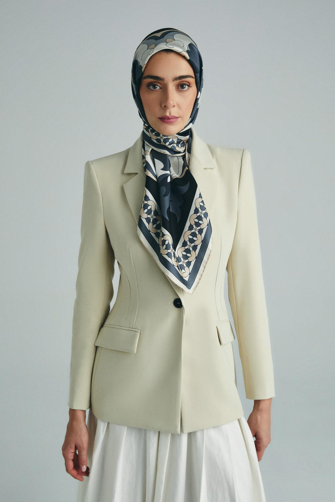 Maisa RANA TİVİL İPEK EŞARP 90*90 CM - ANTRASİT