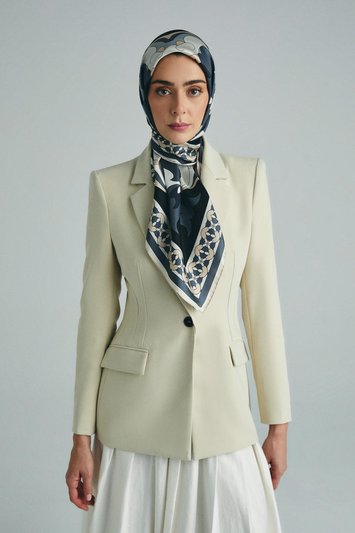 Maisa RANA TİVİL İPEK EŞARP 90*90 CM - ANTRASİT