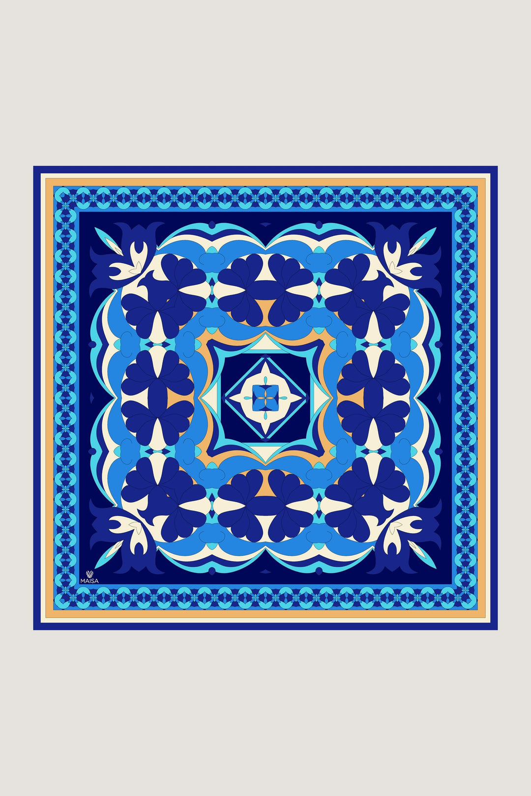 Maisa RANA TİVİL İPEK EŞARP 90*90 CM - MAVİ