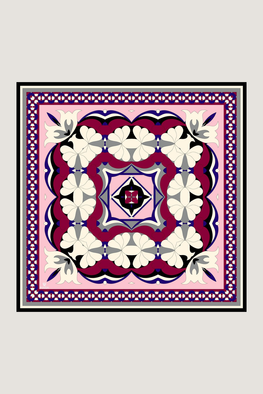 Maisa RANA TİVİL İPEK EŞARP 90*90 CM - MÜRDÜM