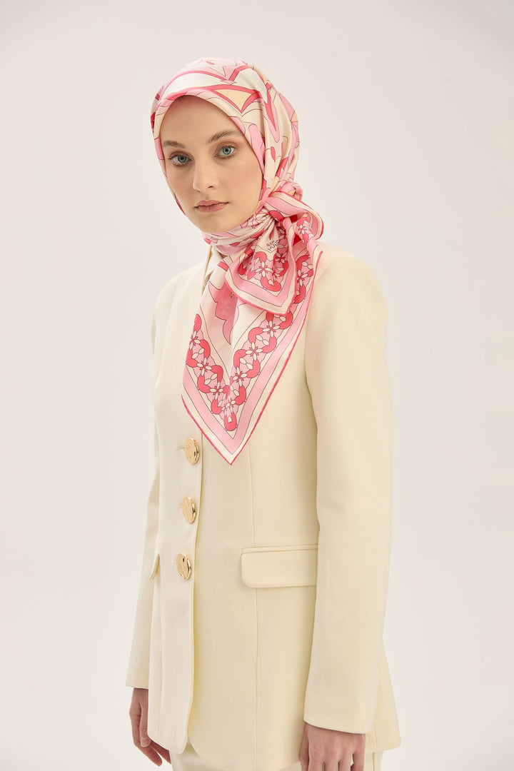Maisa RANA TİVİL İPEK EŞARP 90*90 CM - PEMBE