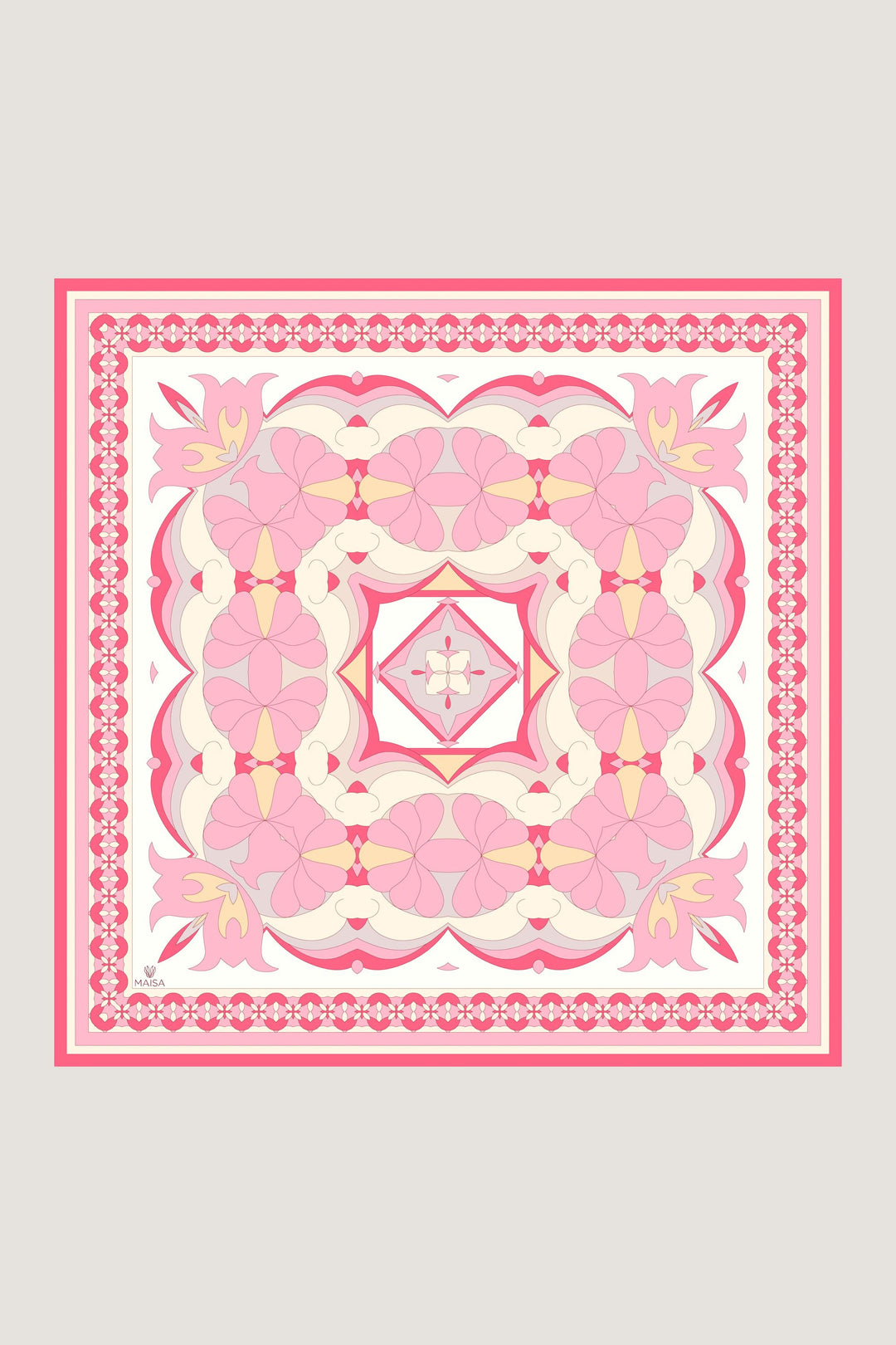 Maisa RANA TİVİL İPEK EŞARP 90*90 CM - PUDRA PEMBE