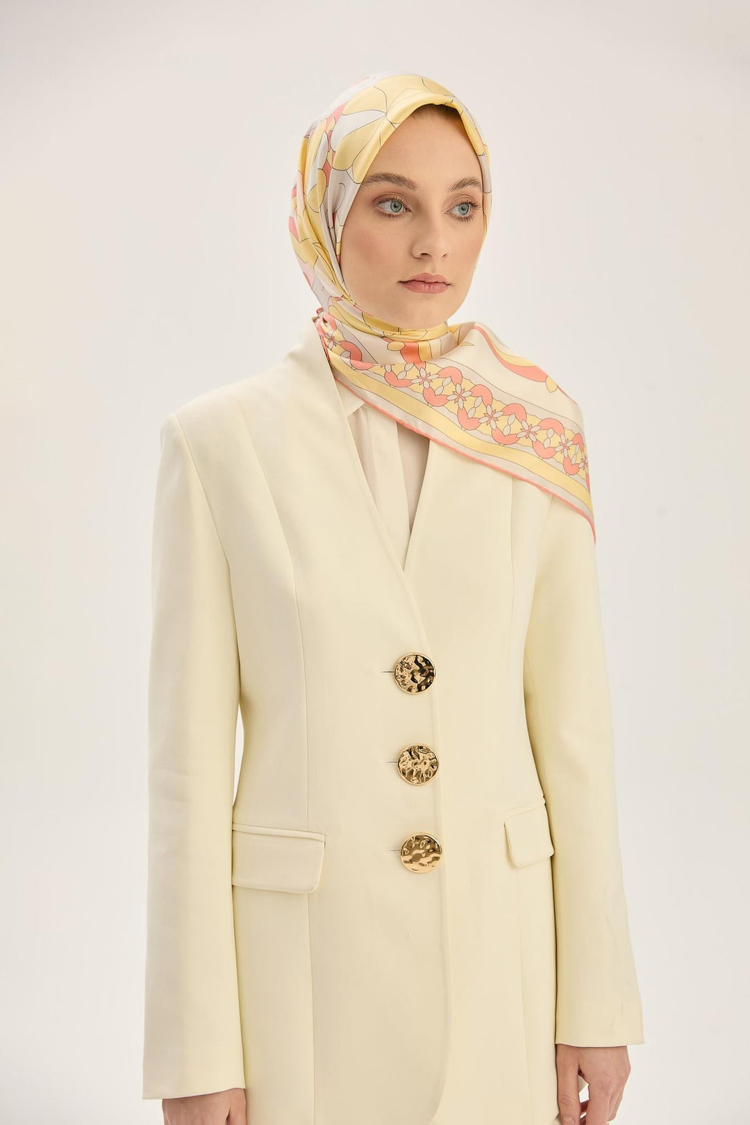 Maisa RANA TİVİL İPEK EŞARP 90*90 CM - SARI