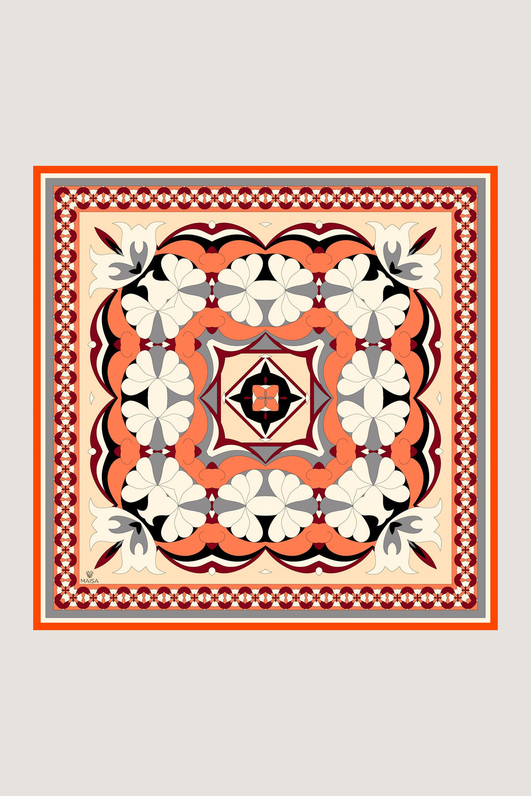 Maisa RANA TİVİL İPEK EŞARP 90*90 CM - TURUNCU