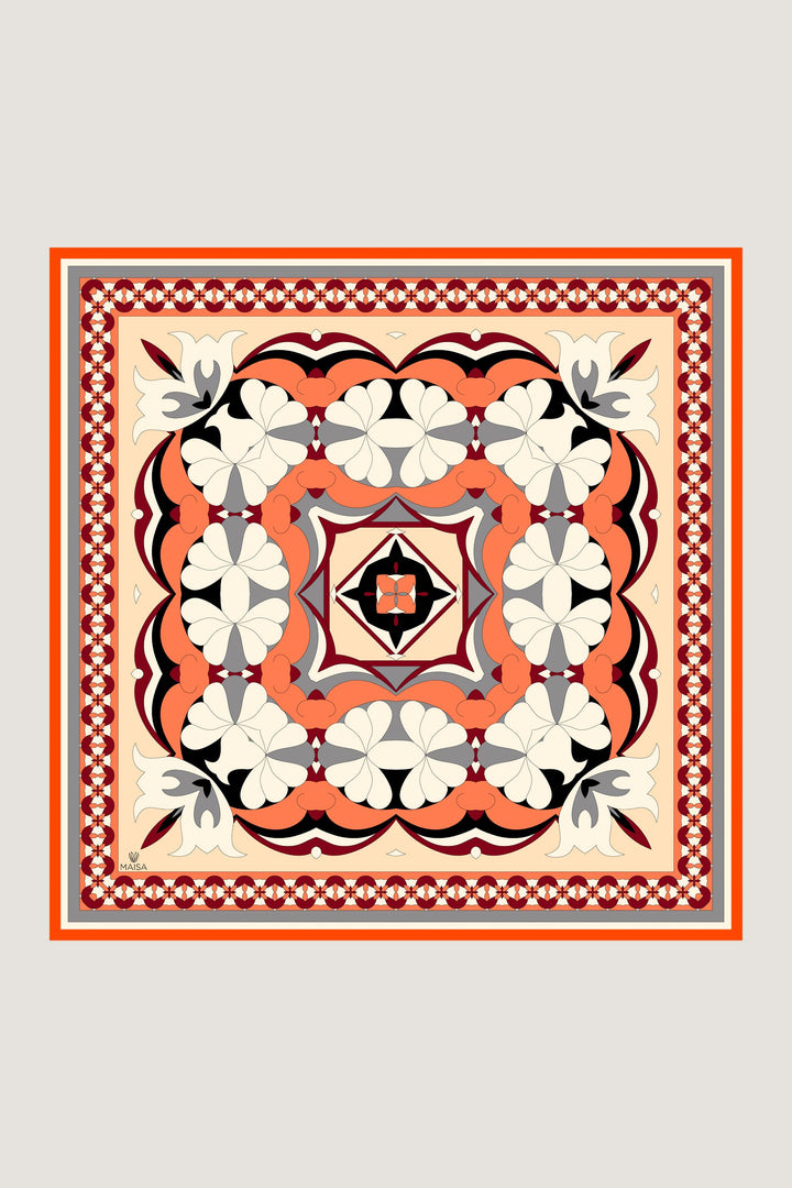 Maisa RANA TİVİL İPEK EŞARP 90*90 CM - TURUNCU