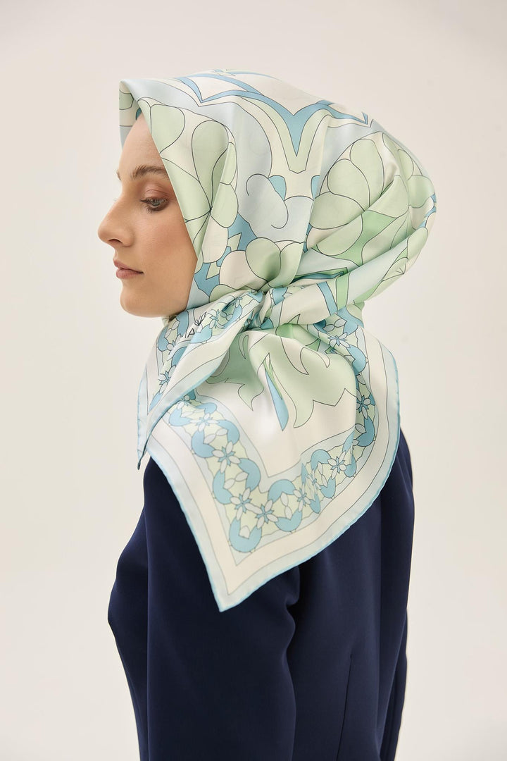 Maisa RANA TİVİL İPEK EŞARP 90*90 CM - YEŞİL