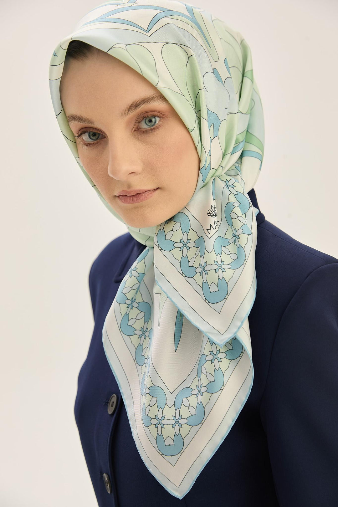 Maisa RANA TİVİL İPEK EŞARP 90*90 CM - YEŞİL