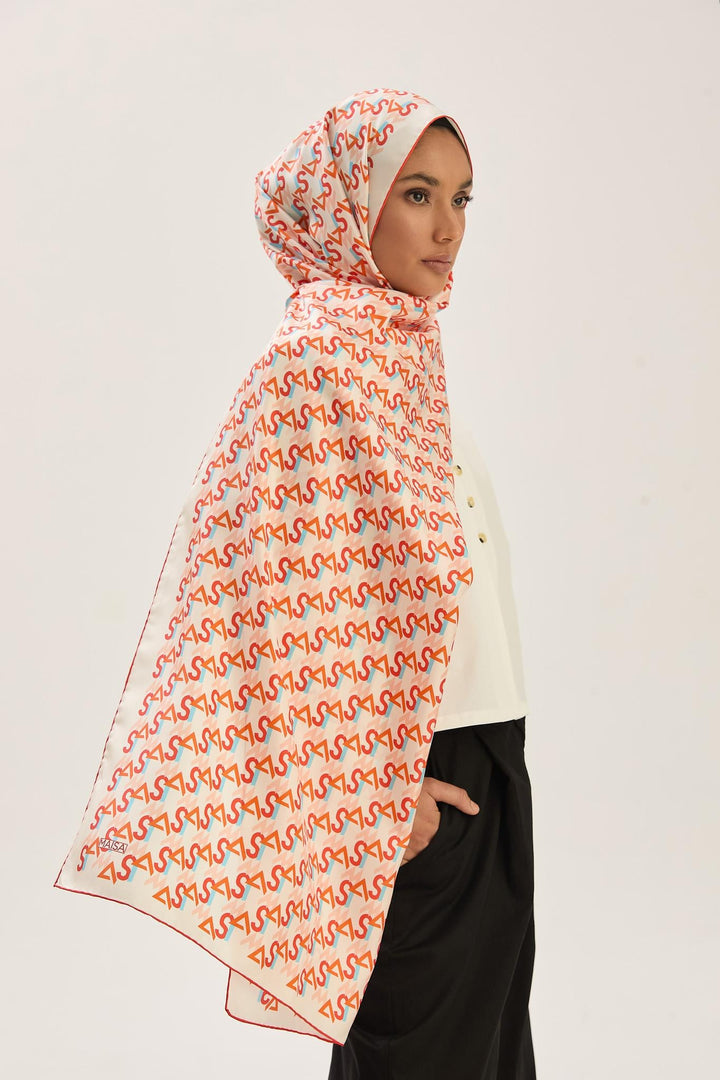Maisa REMZ MULBERRY İPEK ŞAL 70*190 CM - KIRMIZI
