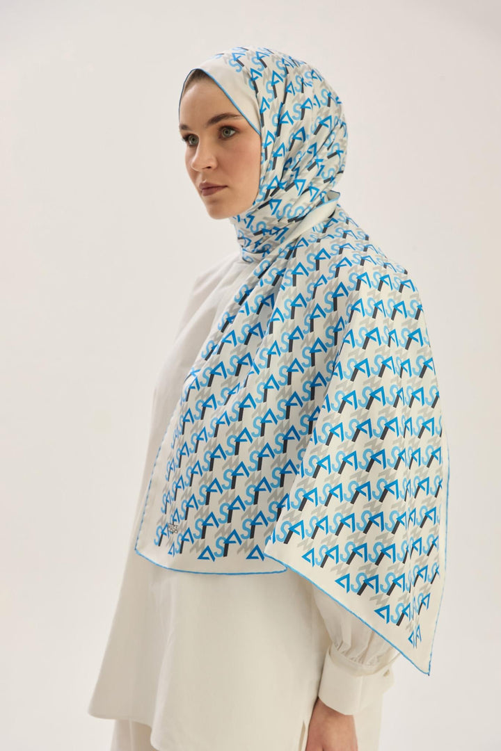 Maisa REMZ MULBERRY İPEK ŞAL 70*190 CM - MAVİ