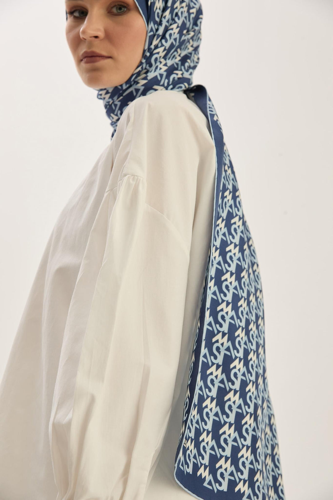Maisa REMZ MULBERRY İPEK ŞAL 70*190 CM - LACİVERT