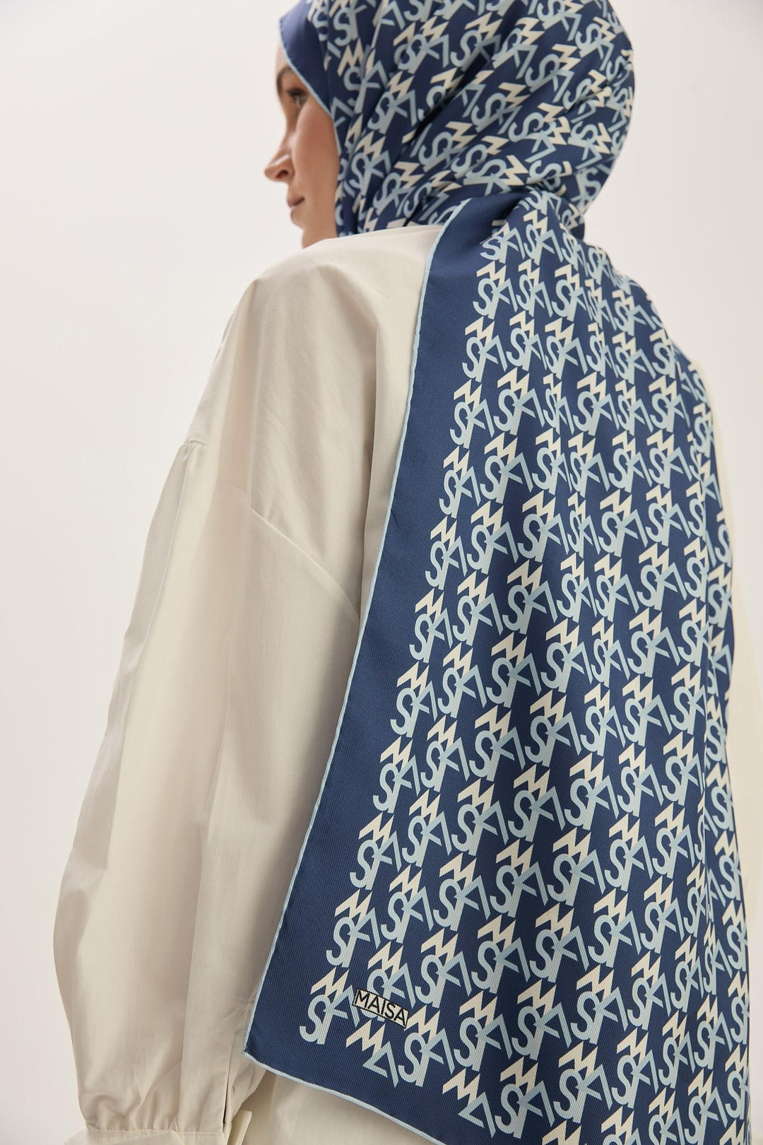 Maisa REMZ MULBERRY İPEK ŞAL 70*190 CM - LACİVERT