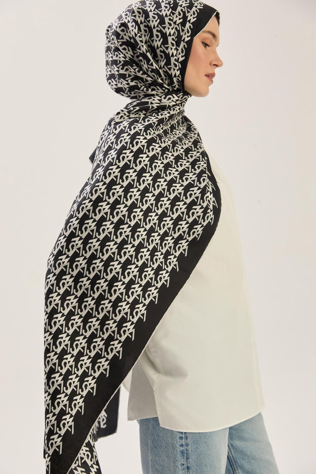 Maisa REMZ MULBERRY İPEK ŞAL 70*190 CM - SİYAH