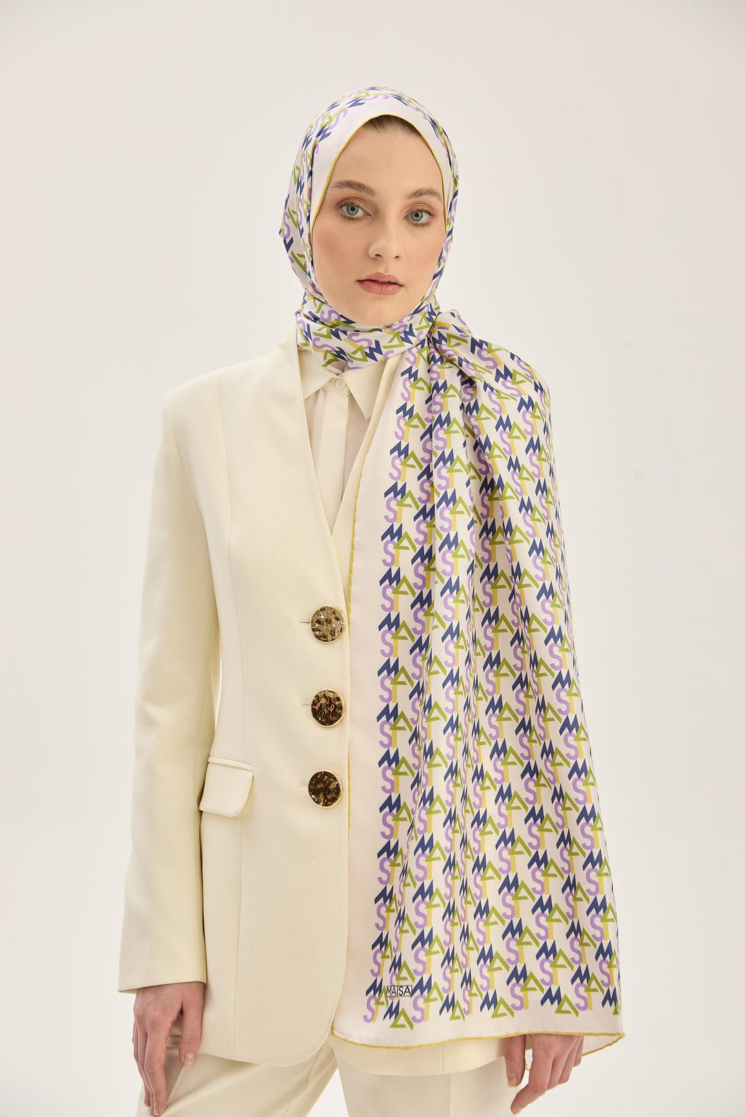 Maisa REMZ MULBERRY İPEK ŞAL 70*190 CM - HARDAL
