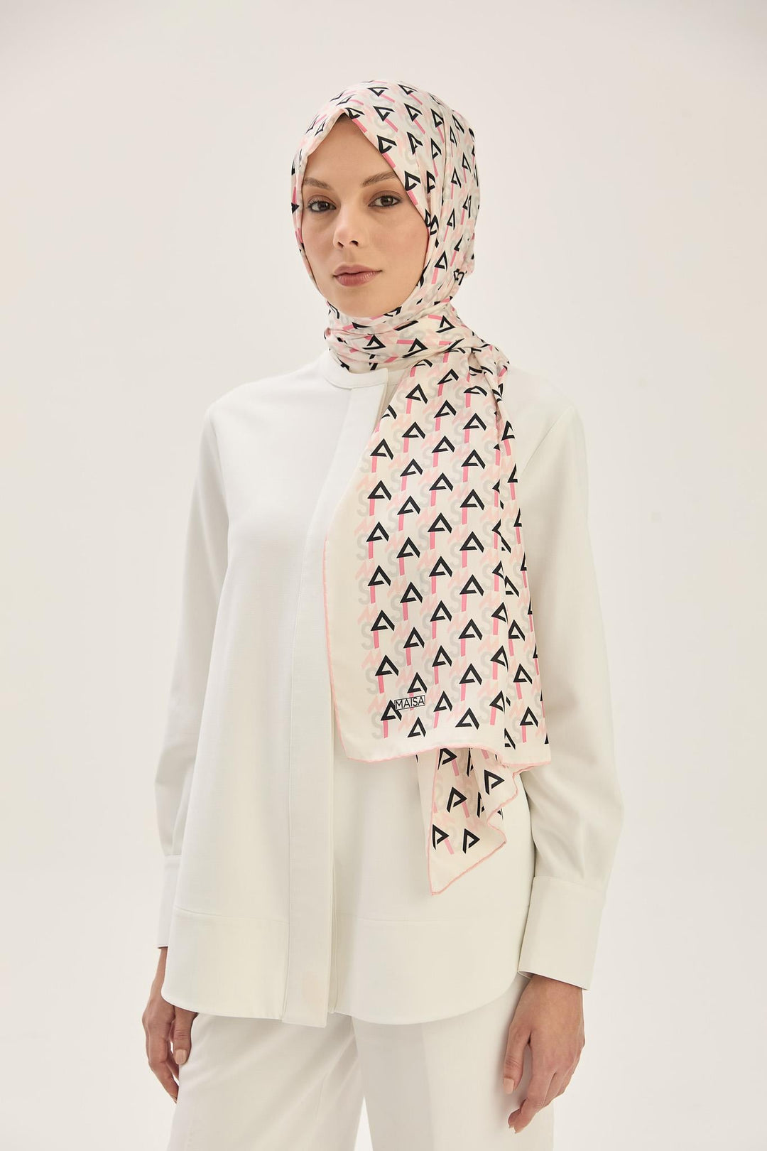 Maisa REMZ MULBERRY İPEK ŞAL 70*190 CM - PUDRA PEMBE
