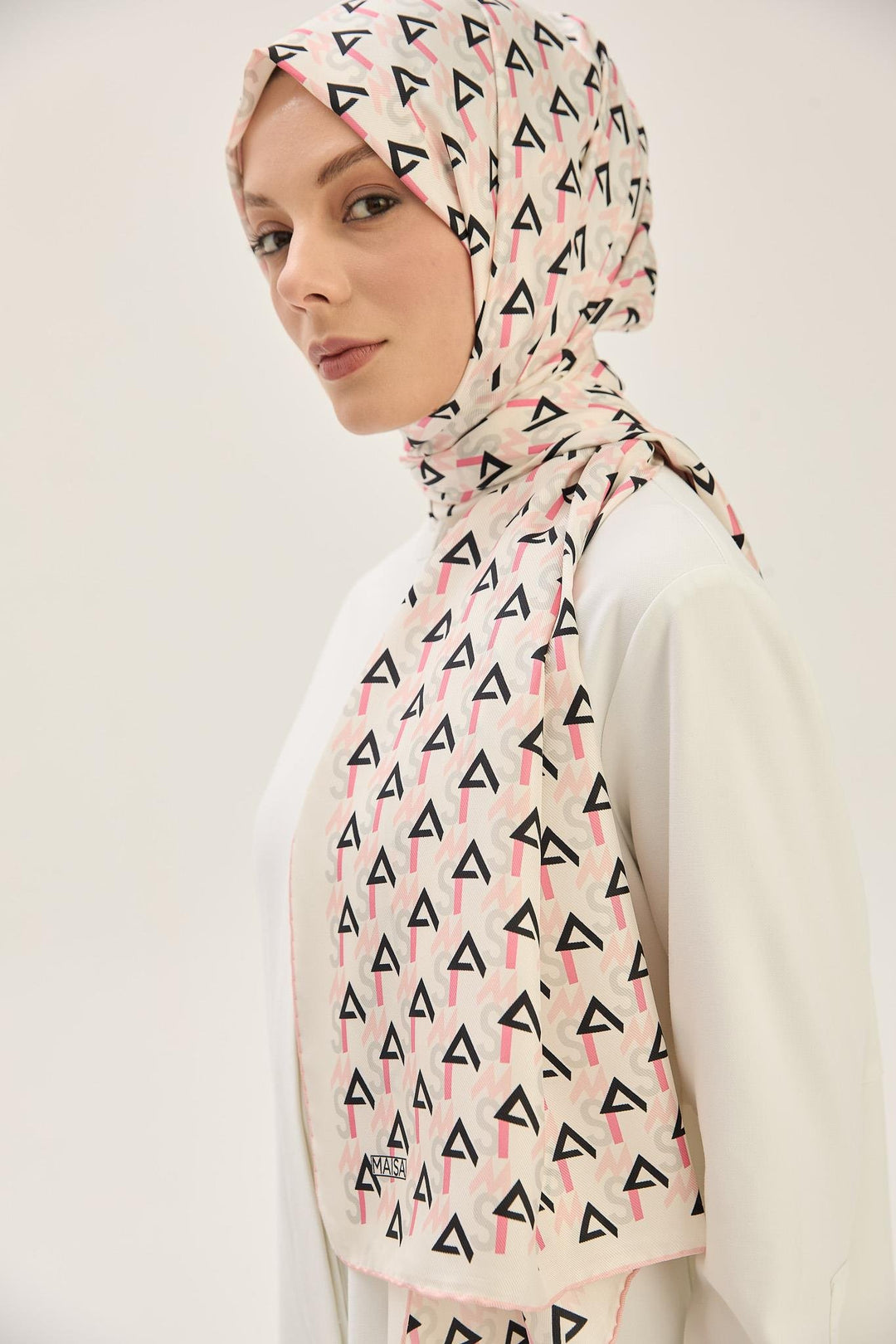 Maisa REMZ MULBERRY İPEK ŞAL 70*190 CM - PUDRA PEMBE