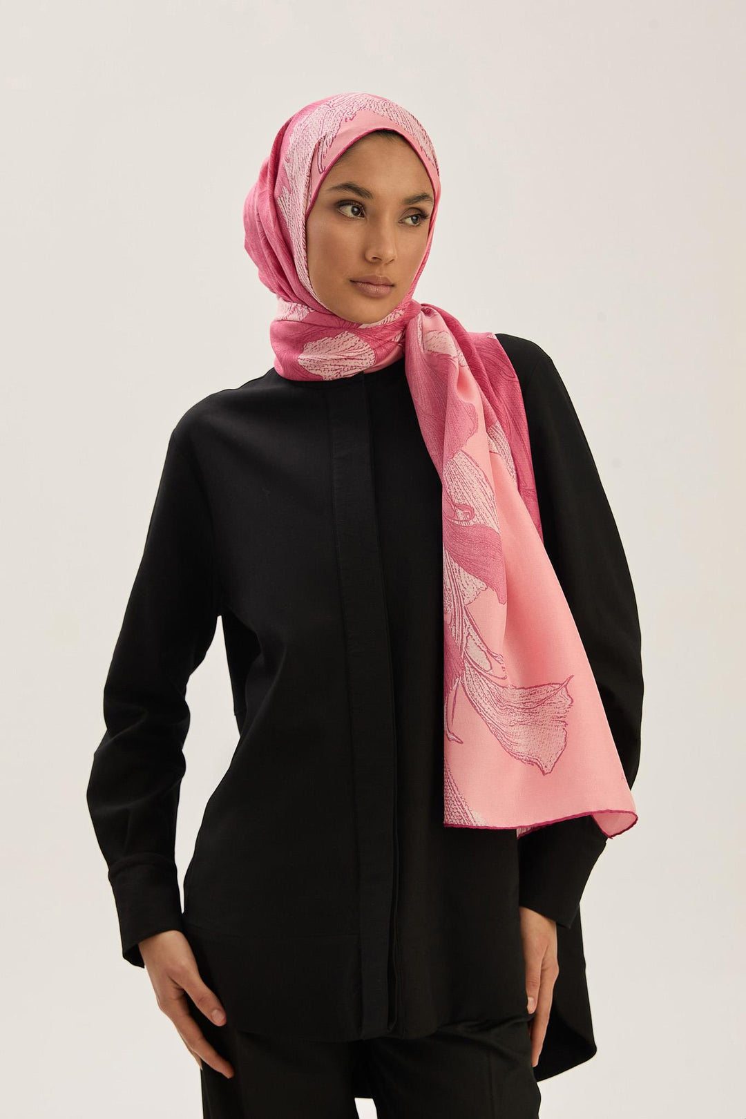 Maisa REŞHA PAMUK İPEK ŞAL 70*190 CM - GÜL KURUSU