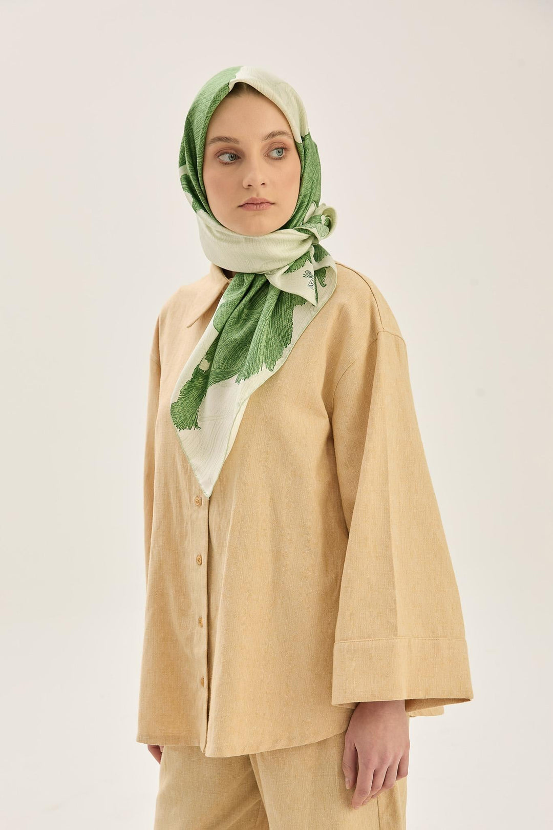 Maisa Reşha Mulberry İpek Eşarp - Fıstık Yeşil
