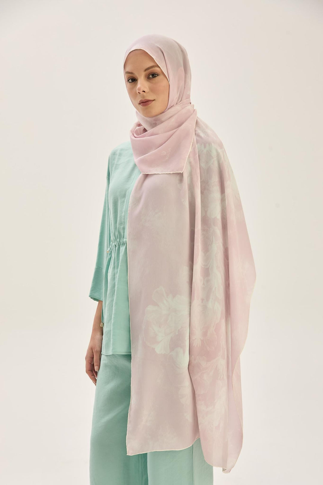 Maisa REYYA KREP İPEK ŞAL 70*190 CM - PEMBE