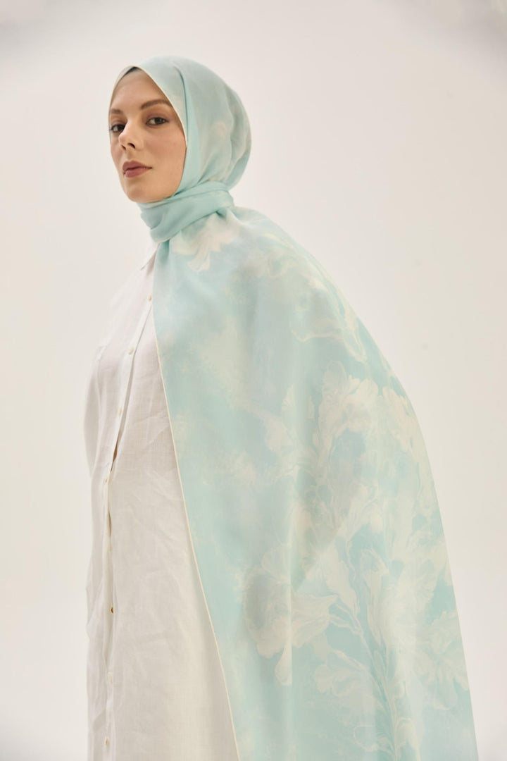 Maisa REYYA KREP İPEK ŞAL 70*190 CM - TURKUAZ