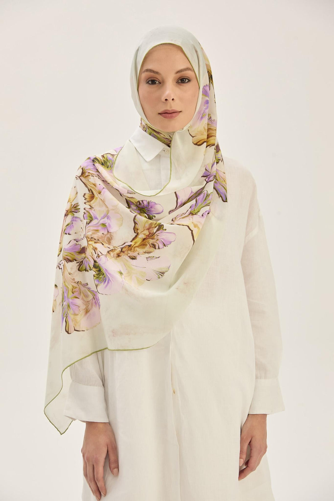 Maisa REYYA KREP İPEK ŞAL 70*190 CM - YEŞİL
