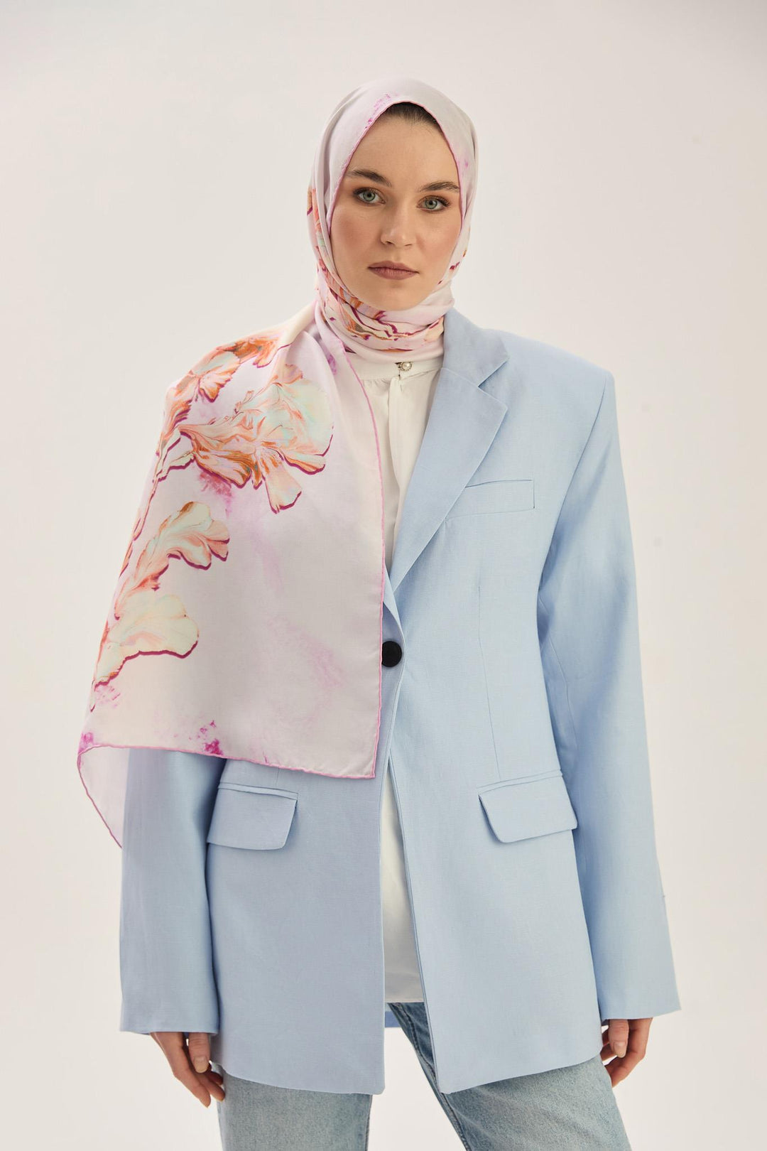 Maisa REYYA PAMUK İPEK ŞAL 70*190 CM - PEMBE