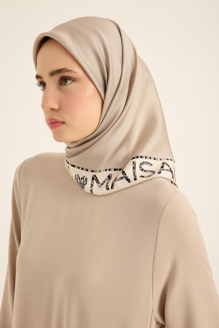 Maisa Rufi Tivil İpek Eşarp - Bej