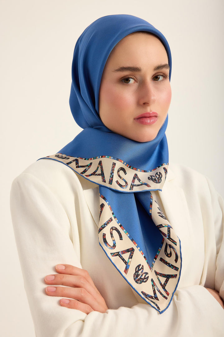 Maisa Rufi Tivil İpek Eşarp - Saks