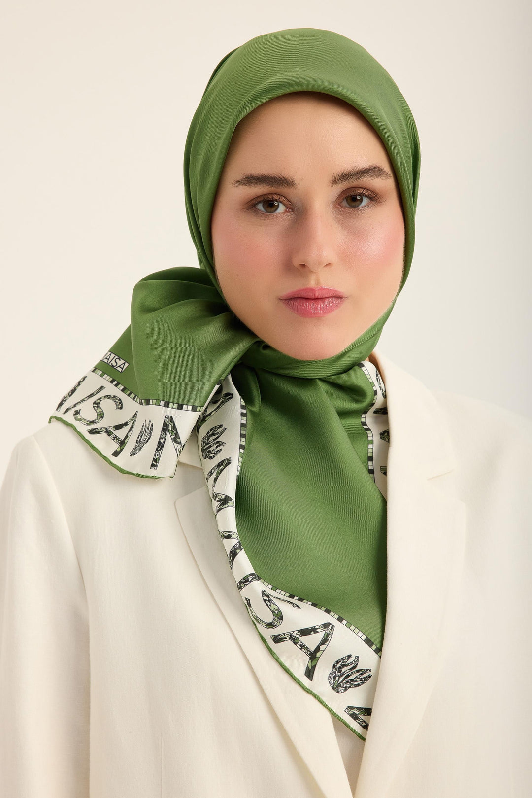 Maisa Rufi Tivil İpek Eşarp - Yeşil