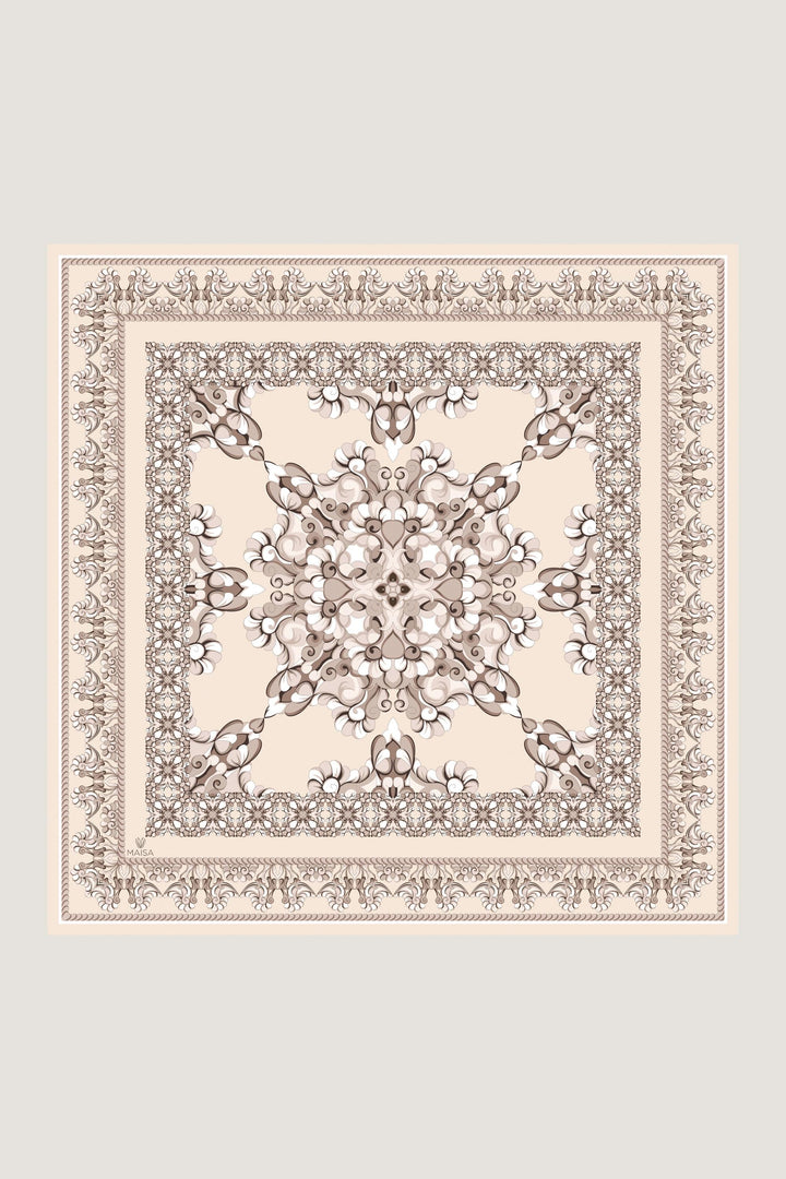 Maisa RUH SURA İPEK EŞARP 90*90 CM - BEJ