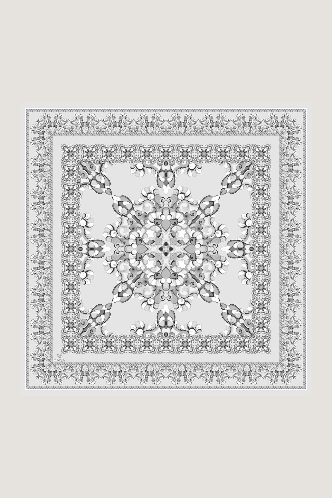 Maisa RUH SURA İPEK EŞARP 90*90 CM - GRİ