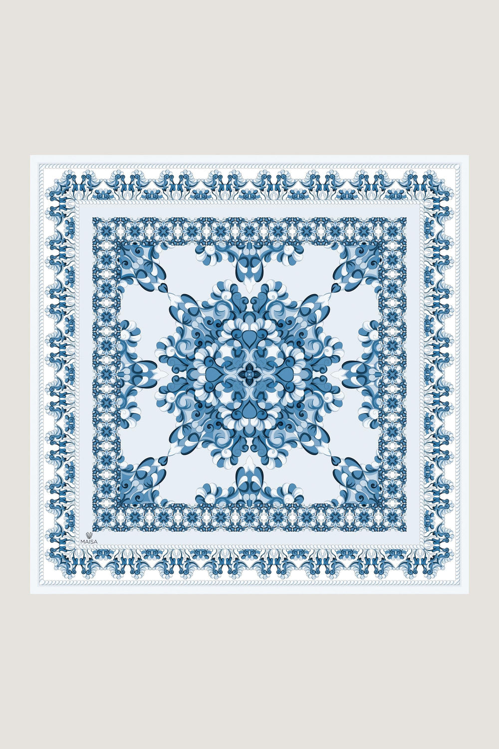 Maisa RUH SURA İPEK EŞARP 90*90 CM - MAVİ